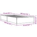 vidaXL Posteľný rám čierny 75x190 cm kompozitné drevo a kov