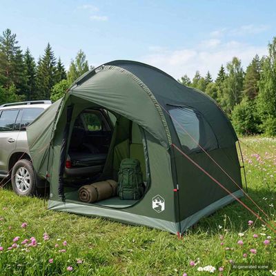 vidaXL Auto Stan Armádna zelená 239 x 210 x 210 cm Polyester a oceľ