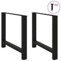 vidaXL Nohy k jedálenskému stolu, čierne, 2 ks, 100 x (72-73) cm, oceľové