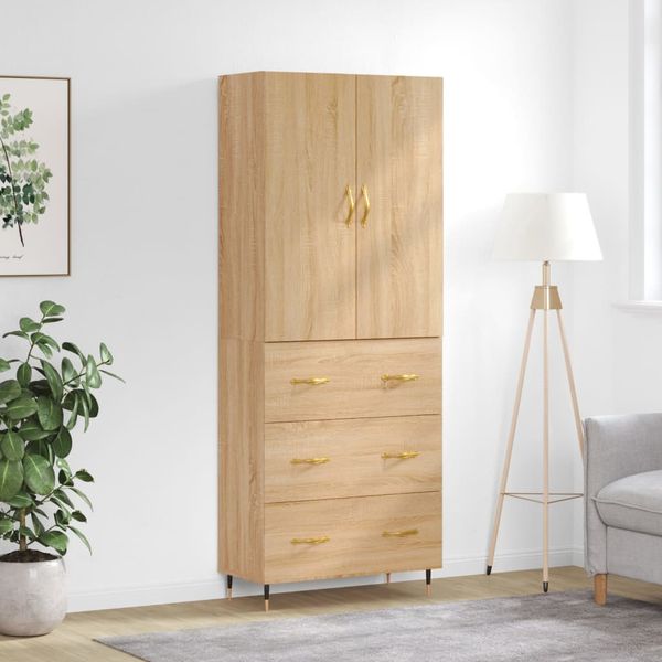 vidaXL Vysoká skrinka dub sonoma 69,5x34x180 cm spracované drevo