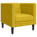 vidaXL 3-dielna súprava sedacej súpravy Chesterfield s podsedákmi, žltý zamat