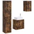 vidaXL Sada kúpeľňového nábytku 3 ks Dymový dub 33 x 34,5 x 160 cm