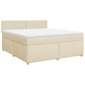 vidaXL Posteľný rám boxspring s matracom krémový 180x200 cm látka