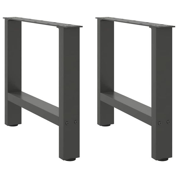 vidaXL Nohy ku konferenčnému stolíku, antracitové, 2 ks, 60 x (42-43) cm, oceľové
