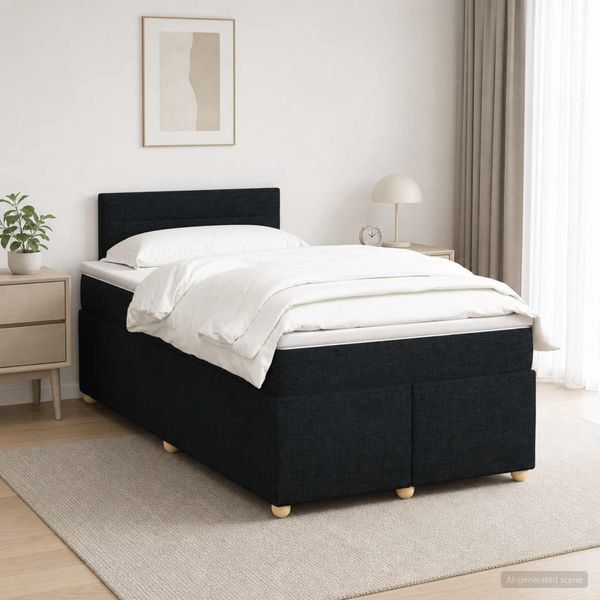 vidaXL Posteľ boxspring s matracom Čierna 120 x 190 cm Látka