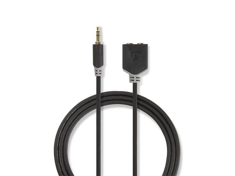 Kábel Jack 3,5mm konektor/Jack 3,5mm konektor 0,2m NEDIS CABW22100AT02