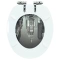 vidaXL WC sedadlo s pomalým sklápaním MDF dizajn New Yorku