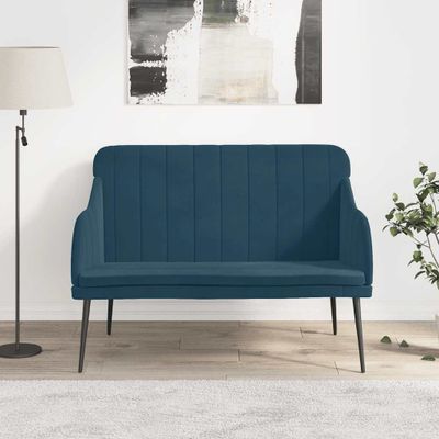 vidaXL Lavička modrá 110x76x80 cm zamat