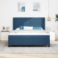 vidaXL Posteľ s pružinovým rámom s vankúšom Modrá 200 x 180 cm látka