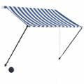 vidaXL Zaťahovacia markíza s LED 100x150 cm modro-biela