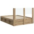 vidaXL Posteľový rám s úložným priestorom a čelom Dub artisan