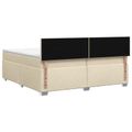 vidaXL Posteľ s boxspringom a matracom a LED Krémová 200 x 200 cm