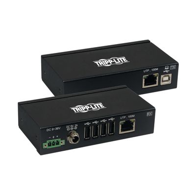 Extender, 4-port USB 2.0 cez Cat6, ESD ochrana, PoC, priemyselný, možnosť montáže, 100mm