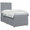 vidaXL LED boxspring posteľ s matracom Svetlosivá 80 x 200 cm Látka
