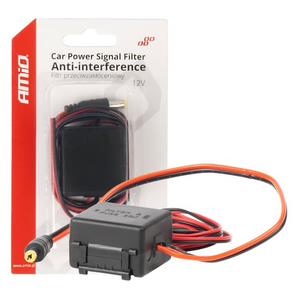Odrušovací filtr do auta s DC-DC meničem 12/24V-12V AMiO-04101