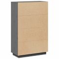 vidaXL Vysoká skrinka sivá 74x35x117 cm masívna borovica