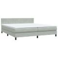 vidaXL Box Spring Posteľ s matracom Svetlosivá 180x220 cm Zamat