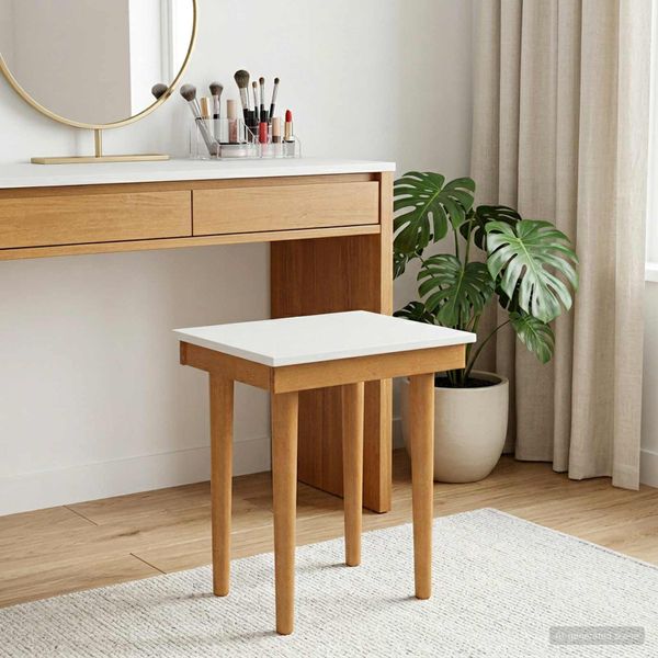 vidaxl Stolička k toaletke FAUSKE Biela 40 x 33 x 45 cm