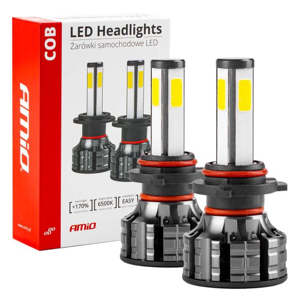 LED žiarovky hlavného svietenia COB 4Side HB4 AMiO