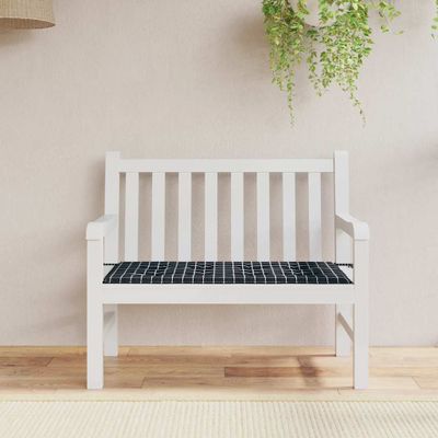 vidaXL Podložka na záhradnú lavičku čierne kocky 120x50x4 cm látka