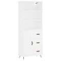 vidaXL Vysoká skrinka biela 69,5x34x180 cm spracované drevo