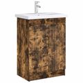 vidaXL Kúpeľňová skrinka pod umývadlo Dymový dub 78,5 x 37,5 x 81 cm