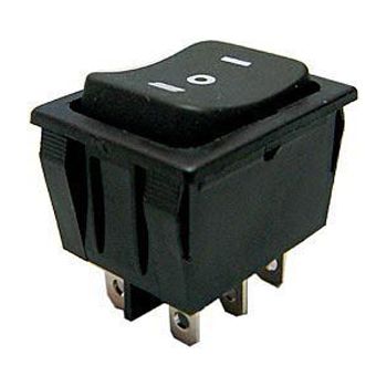 Prepínač kolískový   3pol./6pin  (ON)-OFF-(ON) 250V/15A čierny