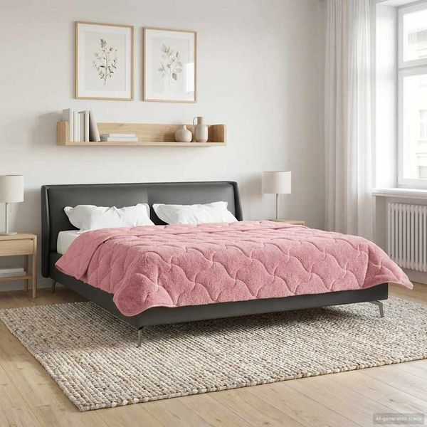 vidaXL Letná prikrývka Ružová 200 x 200 cm Mikrofáza a Teddy fleece