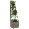 vidaXL Záhradný kvetináč s trellis Sivá 35 x 30 x 135 cm polyratan