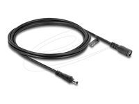 Delock - Predlžovacia šnúra - DC jack 2,1 x 5,5 mm (M) do DC jack 2,1 x 5,5 mm (F) bayonet lock - 12 - 24 V - 2 m - čierna