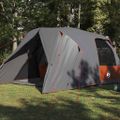 vidaXL Dómový stan pre 4 osoby Šedá a oranžová 455 x 252 x 178 cm