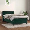 vidaXL Posteľný rám boxsping s matracom tmavozelený 90x190 cm zamat