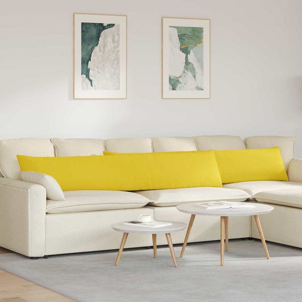 vidaXL Vankúše na pohovku 2 pcs Svetložltá 200 x 40 cm látka