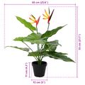 vidaXL Umelá rastlina Strelitzia Zelená 65 x 13 x 55 cm