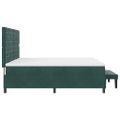 vidaXL Posteľ s pružinovým rámom Tmavozelená 200 x 200 cm Zamat