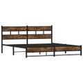 vidaXL Kovový posteľný rám bez matraca dymový dub 200x200 cm