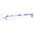 vidaXL TV skrinka s LED svetlami lesklá biela 260x36,5x40 cm