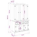 vidaXL Skrinka Corona, biela 112x43x191,5 cm, masívna mexická borovica