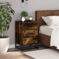 vidaXL Nočný stolík dymový dub 40x34,5x60 cm kompozitné drevo+kov