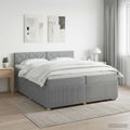 vidaXL Posteľ boxspring s matracom Svetlosivá 200 x 200 cm Látka