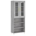 vidaXL Vysoká skrinka sivý dub sonoma 69,5x34x180 cm spracované drevo