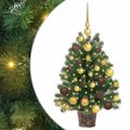 vidaXL Umelý vianočný stromček s 150 LED-i Zelená 75 cm PE a PVC