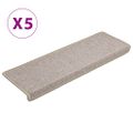 vidaXL Schodové rohože 5 ks 65x21x4 cm taupe s obdĺžnikovým okrajom