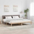 vidaXL Rám postele Hnedá a taupe 200 x 200 cm Borovicový masív