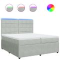 vidaXL Posteľný rám boxsping s matracom bledosivý 200x200 cm zamat