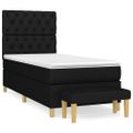 vidaXL Posteľný rám boxspring s matracom čierny 80x200 cm látka