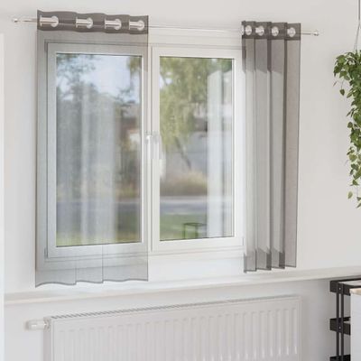 vidaXL Voálové závesy s priechodkami 2 ks tmavosivé 140x175 cm