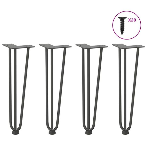 vidaXL Nohy do vlasov pre konferenčný stolík 4 ks, antracitové 42 cm, masívna oceľ
