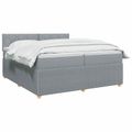 vidaXL Posteľ boxspring s matracom Svetlosivá 200 x 200 cm Látka