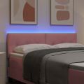 vidaXL LED hlavová doska s LED pásikmi Ružová 144 cm Zamat